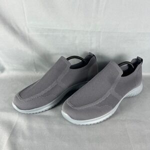 Comfort & Soft Slip On Walking Shoes Men US 12 Gray Mesh Low Top Casual Sneakers